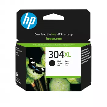 HP 304XL Melnā oriģinālā tintes kasetne, Melna, 1 gab., 300 lapas
