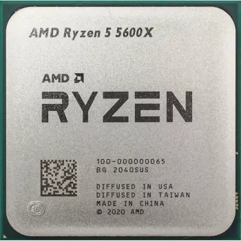 Galddatora procesors AMD Ryzen 5 5600X, 6 kodoli, 3,7 GHz bāzes frekvence, 4,6 GHz paātrinājums, 32 MB L3, Socket AM4, DDR4-3200 atbalsts