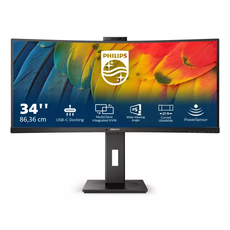 Philips 5000 sērijas 34B1U5600CH/00 datora monitors 86,4 cm (34 collas) 3440 x 1440 pikseļi Wide Quad HD LCD Melns