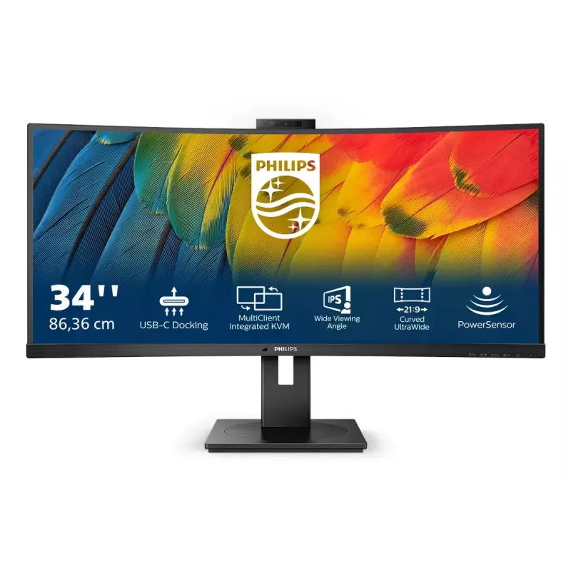 Philips 5000 sērijas 34B1U5600CH/00 datora monitors 86,4 cm (34 collas) 3440 x 1440 pikseļi Wide Quad HD LCD Melns
