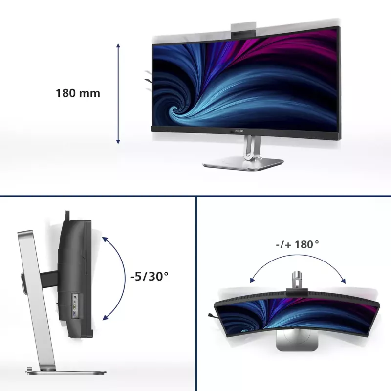 Philips 6000 sērijas 34B2U6603CH/00 datora monitors 86,4 cm (34 collas) 3440 x 1440 pikseļi Wide Quad HD LCD Pelēks