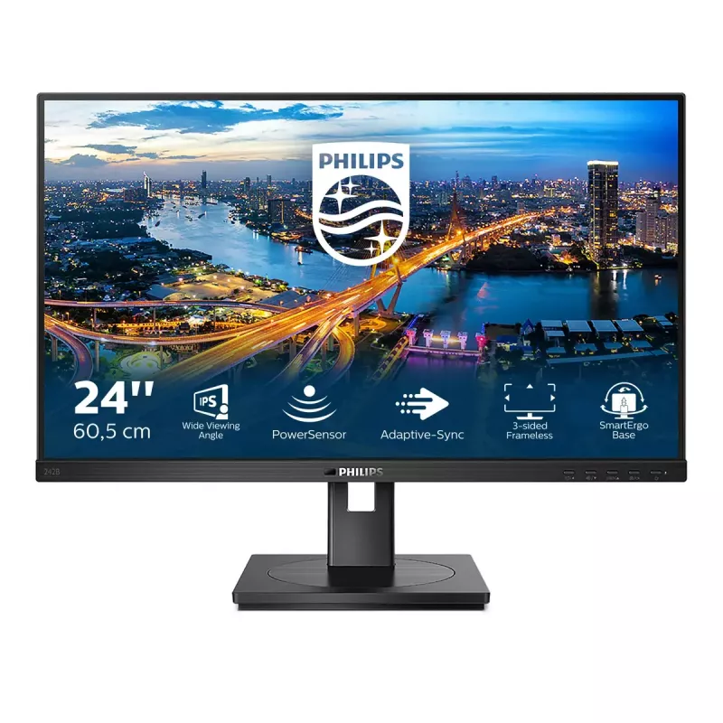 Philips B Line 242B1/00 datora monitors 60.5 cm (23.8 colli) 1920 x 1080 pikseļi Full HD LED Melns