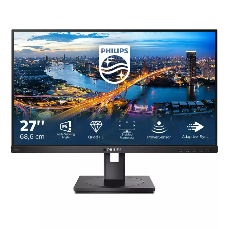 Philips B Line 275B1/00 datora monitors 68.6 cm (27 colli) 2560 x 1440 pikseļi 2K Ultra HD LCD Melns