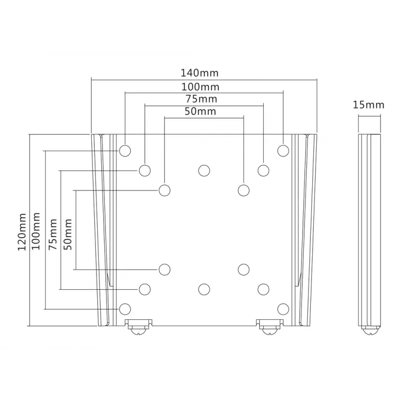 Wallmount Multibrackets M VESA I Melns 50x50 75x75 100x100