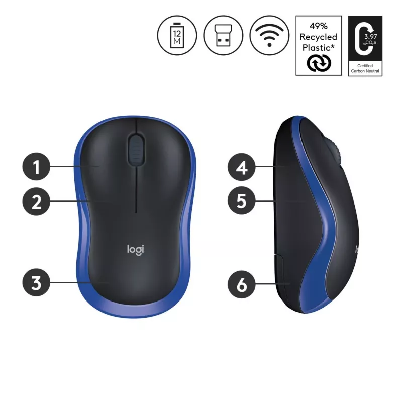 Pele Logitech Wireless Mouse Blue 910-002239
