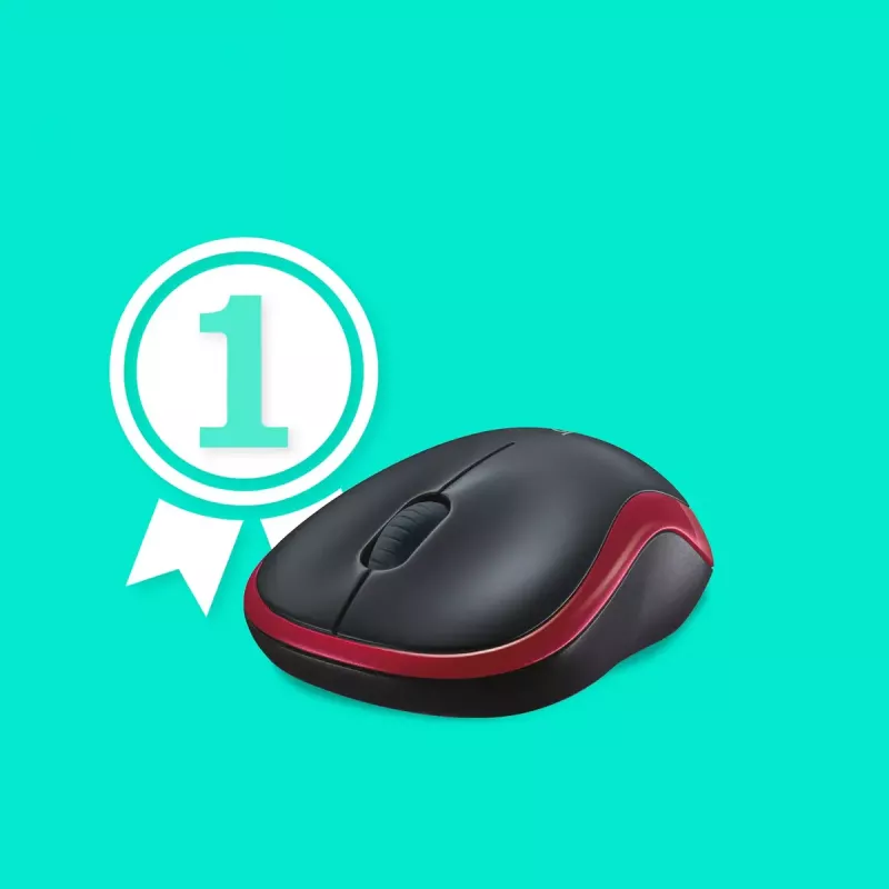 Pele Logitech M185 Bezvadu Sarkana