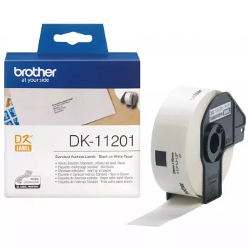 Adrešu uzlīmes Brother DK11201 Melns uz balta