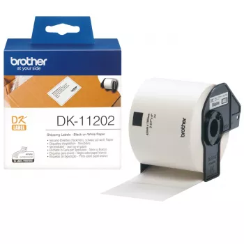 Piegādes etiķetes Brother DK11202 melns uz balta 62 mm