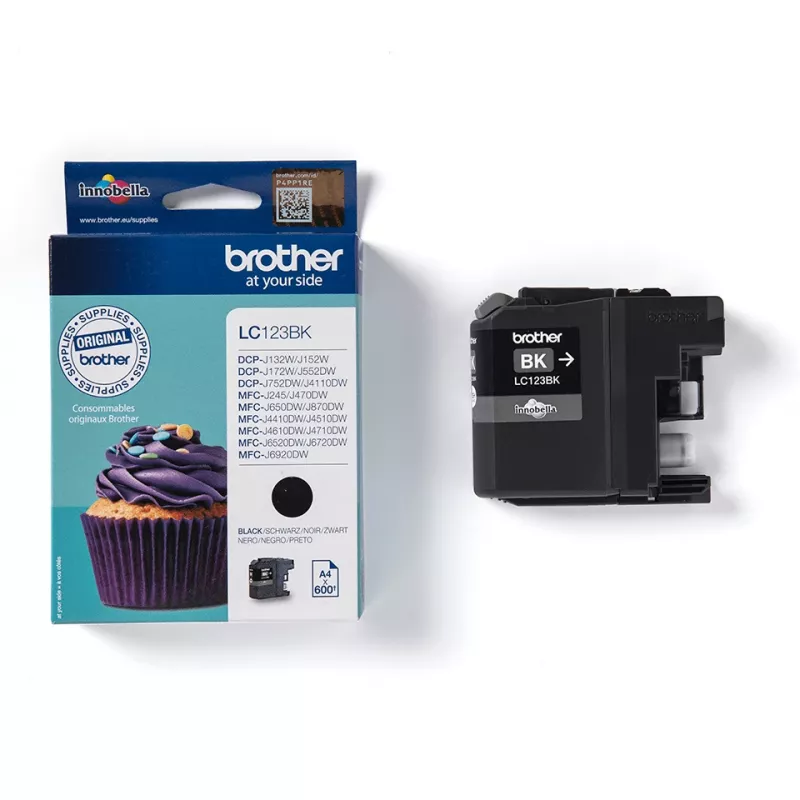 Brother LC123BK tintes kārtridžs 1 gab. Oriģināls melns