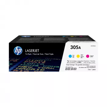HP 305A 3-paka Ciāna/Magenta/Dzeltena Original LaserJet Tonera kasetnes