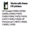 HP 300 2 iepakojumā Melna/Trīskrāsu oriģinālās tintes kasetnes, Melna, Ciāna, Fuksīna, Dzeltena, Pigmenta tinte, Krāsvielu tinte, 2 gab., 200 lapas, 165 lapas