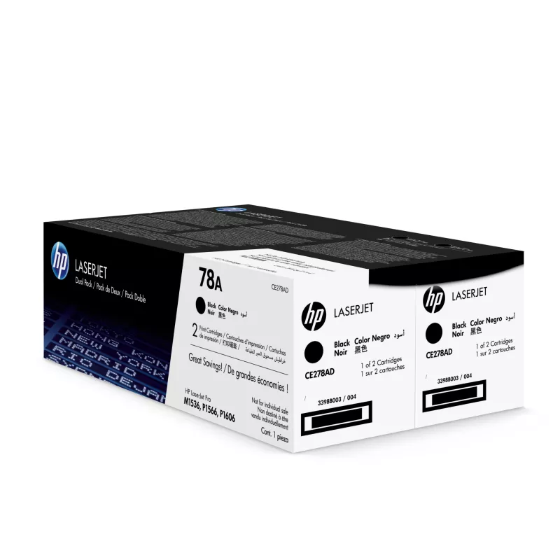 HP 78A 2 iepakojumu melnās oriģinālās LaserJet tonera kasetnes, 4200 lappuses, melna, 2 gab.