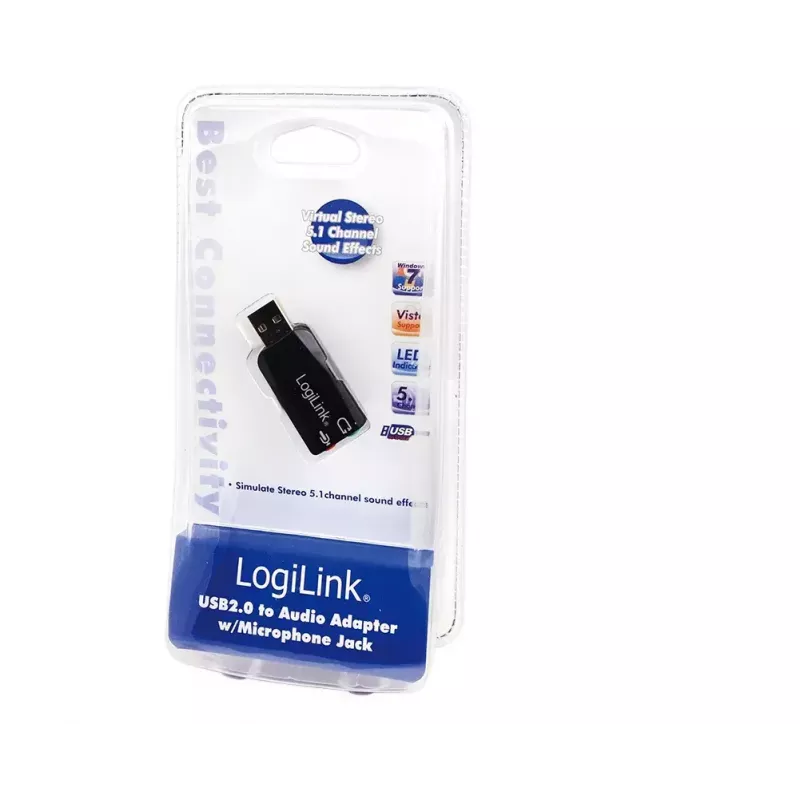 USB skaņas karte LOGILINK UA0053 — USB saskarne, 5.1 kanālu audio izeja