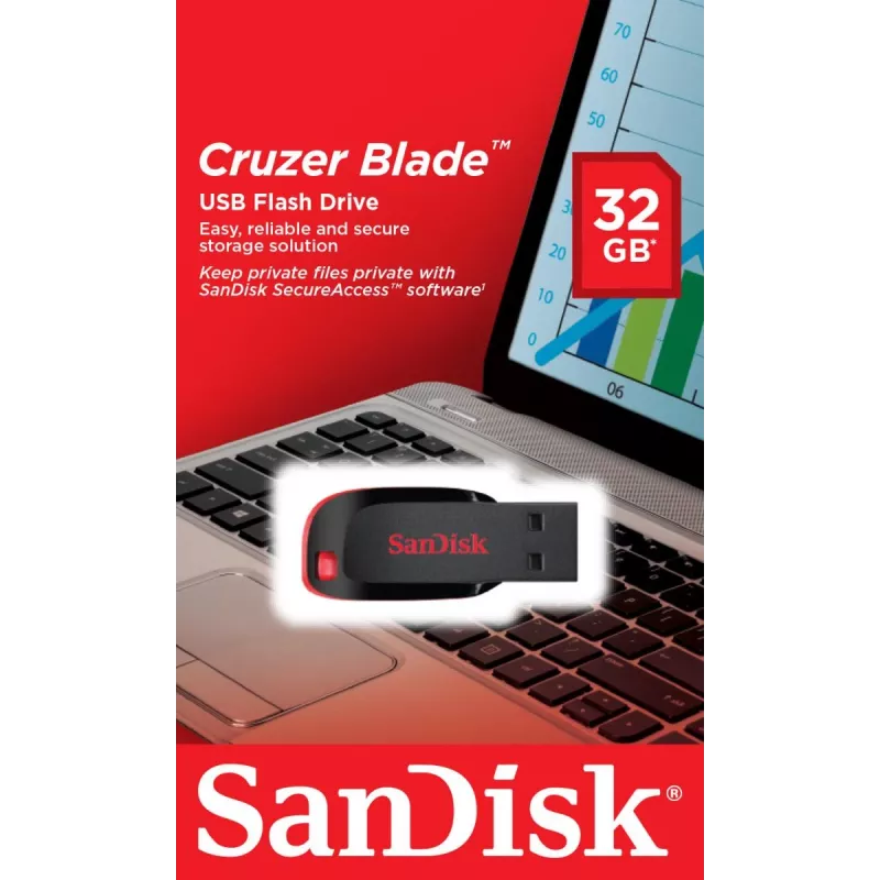 WESTERN DIGITAL SanDisk Cruzer Blade - 32GB USB zibatmiņa - USB 2.0