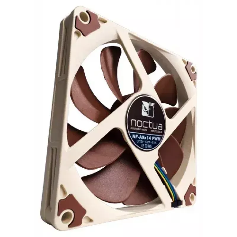Korpusa ventilators Noctua NF-A9X14 PWM 92 mm, 12 V, 1700–2200 RPM, 50.5 m³/h, 0.92–1.64 mmH2O, SSO2 gultnis