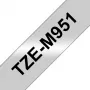 Brother TZE-M951 etiķešu lente Melns uz sudrabota