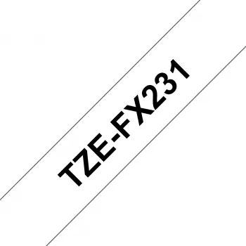 Brother TZE-FX231 etiķešu lente, melns uz balta TZ