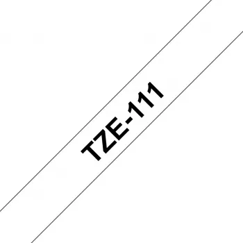 Brother TZE-111 etiķešu lente Melna uz caurspīdīgas