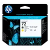 HP 72 melna matēta un dzeltena DesignJet drukas galviņa