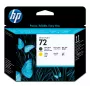 HP 72 melna matēta un dzeltena DesignJet drukas galviņa