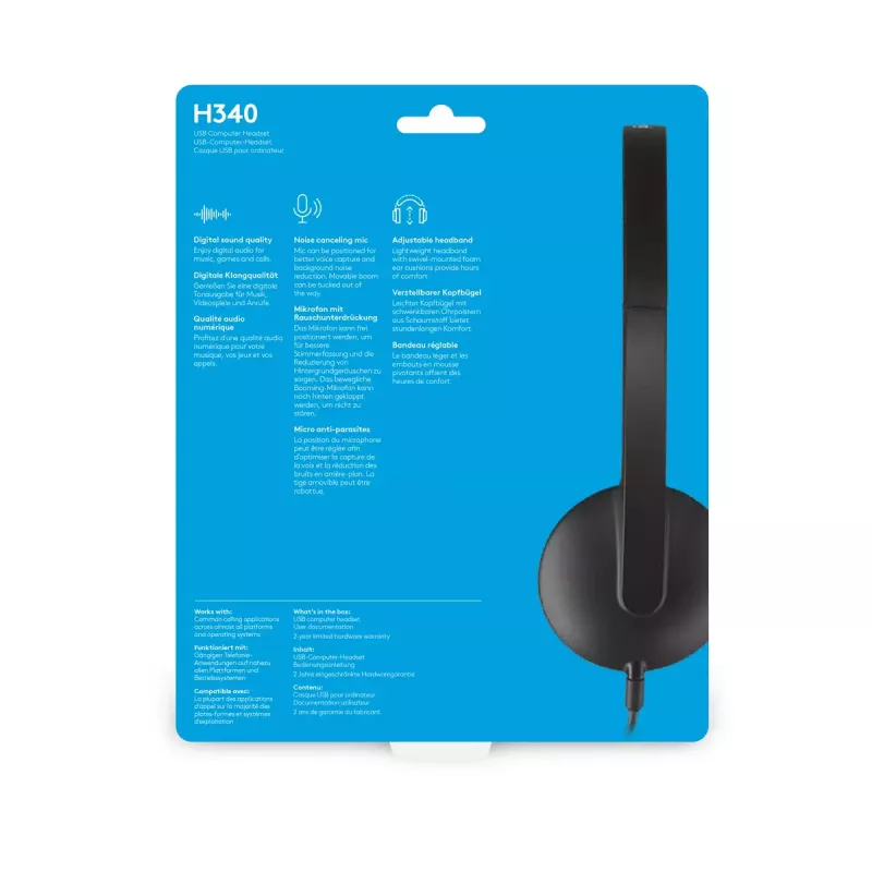LOGITECH H340 - USB - Austiņas - Melna