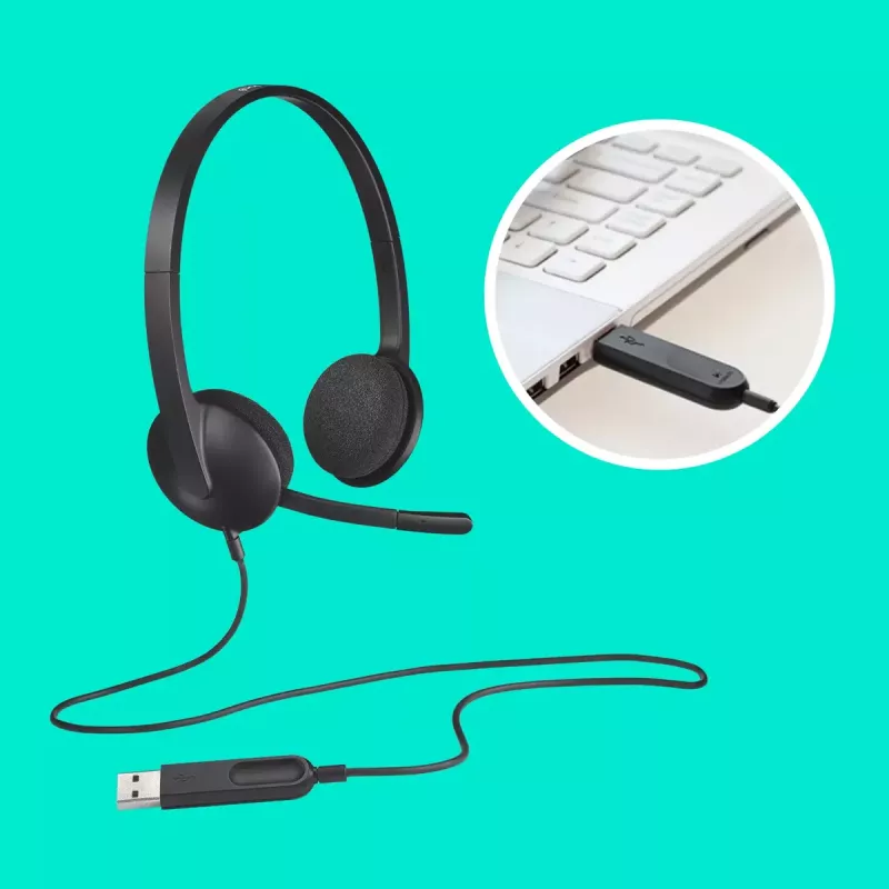 LOGITECH H340 - USB - Austiņas - Melna