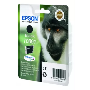 Epson Monkey Singlepack Melns T0891 DURABrite Ultra tinte