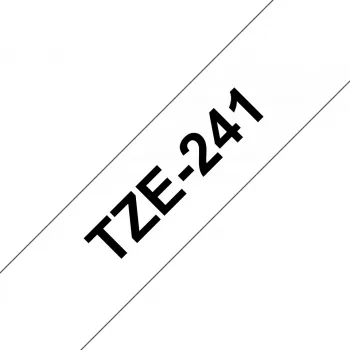 Brother TZE-241 etiķešu lente, melns uz balta