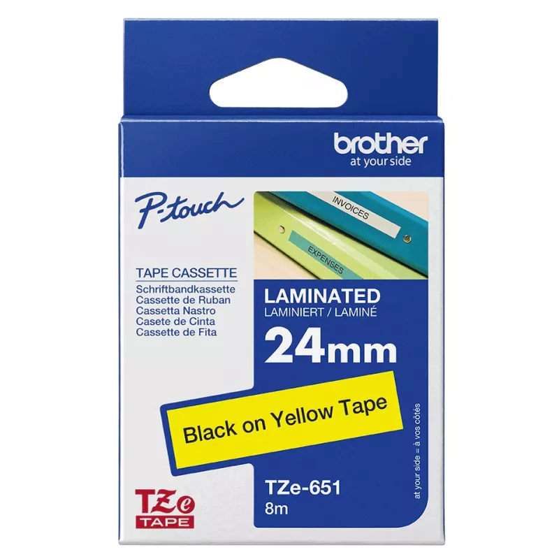 Marķēšanas lente Brother TZE651 24mm dzeltena