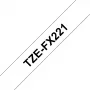 Laminēta lente Brother TZe TZEFX221 melns uz balta 9 mm