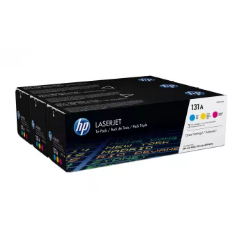 HP 131A 3-paka Ciāna/Magenta/Dzeltena oriģinālās LaserJet tonera kasetnes