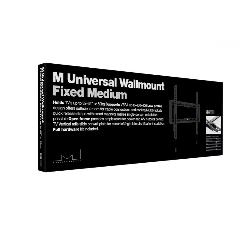 Multibrackets M Universal Wallmount Fixed Medium Melns