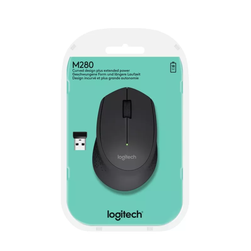 LOGITECH Bezvadu pele M280-melna 2.4GHz