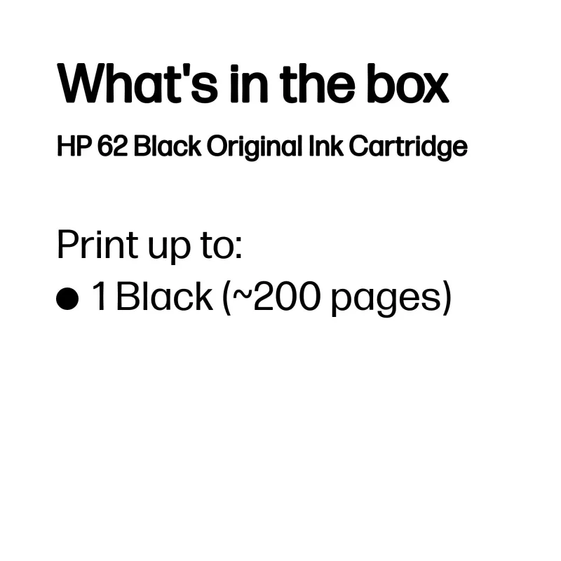 HP 62 melna oriģinālā tintes kasetne