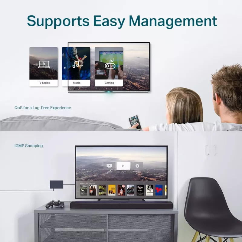 TP-Link 5 portu Gigabit Easy Smart slēdzis, pārvaldāms, L2, Gigabit Ethernet (10/100/1000)