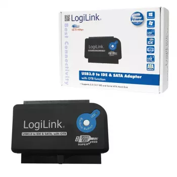 Kabeļa dzimuma mainītājs LogiLink AU0028A USB 3.0 IDE SATA Melns