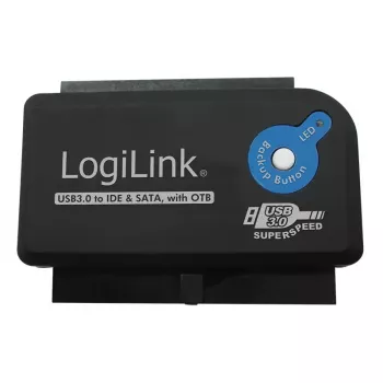 Kabeļa dzimuma mainītājs LogiLink AU0028A USB 3.0 IDE SATA Melns