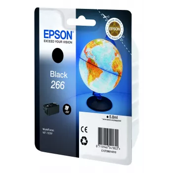 Epson Globe vienas paciņas melnā 266 tintes kasetne, melna, uz pigmenta bāzes veidota tinte, 5,8 ml, 1 gab., 250 lapaspuses