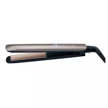 Taisnošanas gludeklis Remington S8590 — keramikas plāksnes, 11 cm, 160–230°C, 5 siltuma līmeņi, siltā bronza