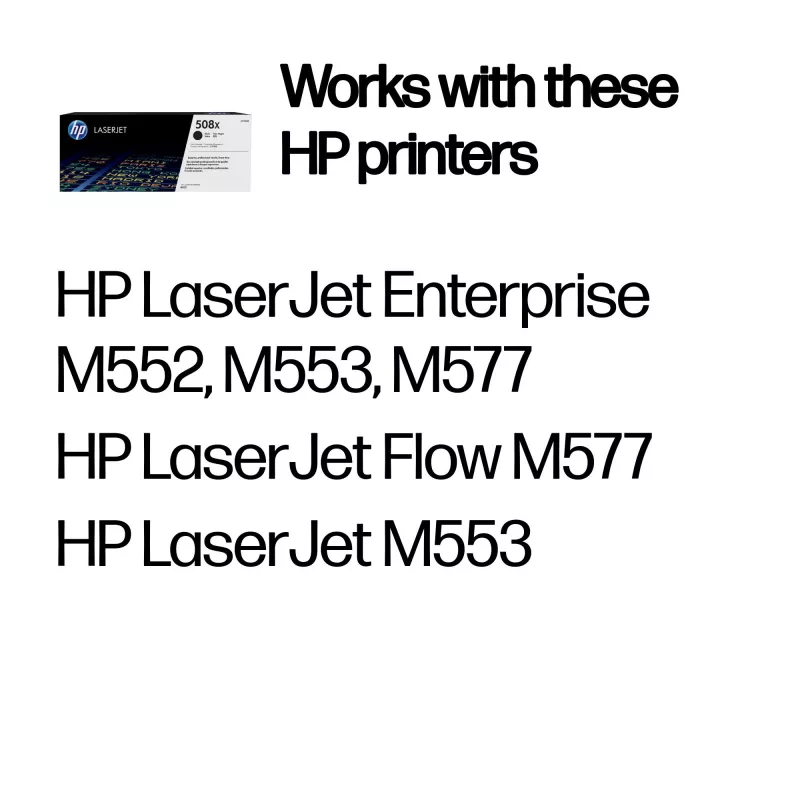 HP 508X High Yield Black Original LaserJet Tonera kasetne, 12500 lapas, melna, 1 gab.