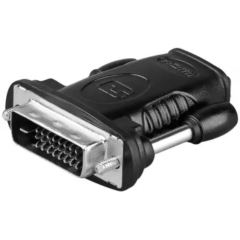 Kabeļa dzimuma mainītājs HDMI 19 kontaktu sievišķais - DVI-D 24+1 kontaktu vīrišķais Goobay 68482