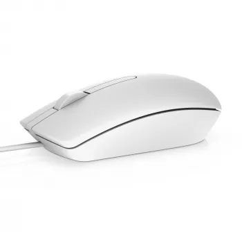 DELL vadu pele - MS116 - balta, piemērota abām rokām, optiska, USB Type-A, 1000 DPI, balta