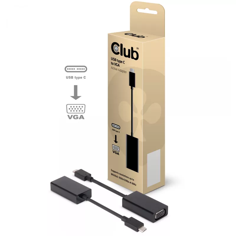 USB 3.1 Type C uz VGA aktīvais adapteris CLUB3D CAC-1502