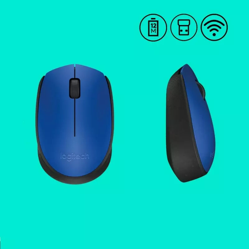 Logitech M171 pele RF bezvadu optiskā 1000 DPI, zila