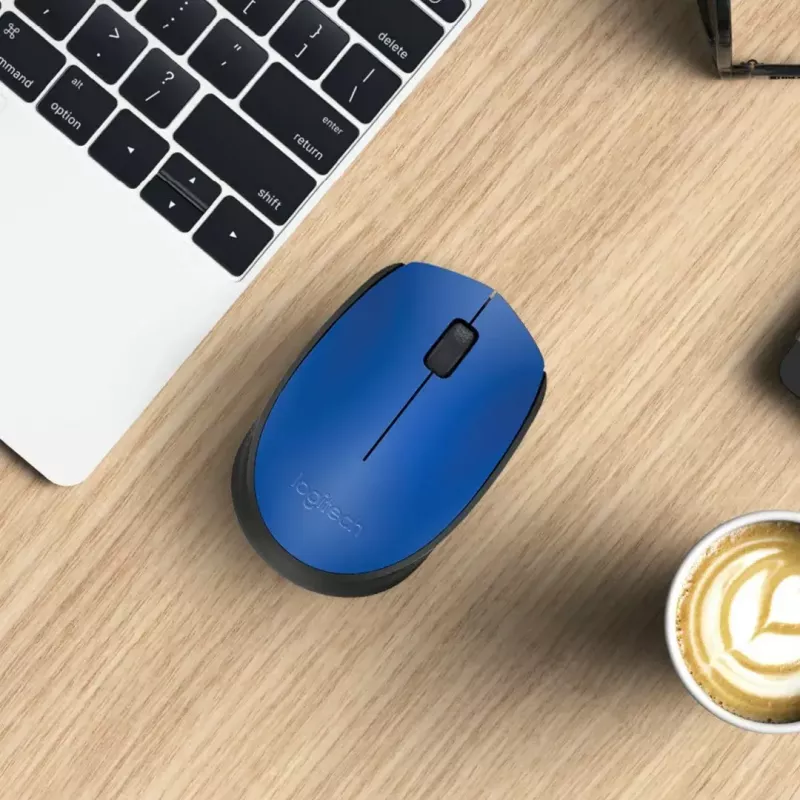 Logitech M171 pele RF bezvadu optiskā 1000 DPI, zila