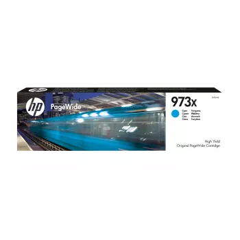 HP 973X lielas izlaides Ciāna oriģinālā PageWide kasetne, Ciāna, 1 gab., 7000 lappuses