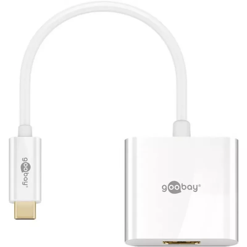 USB grafikas adapteris GOOBAY 66259 — USB 3.2 Gen 1 Type-C ieeja, balts, 0,2 m kabelis