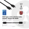 CLUB3D USB Gen2 Type C Video 4K60Hz, Dati 10Gbps un 100W uzlāde 1 metrs M/F