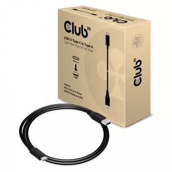 CLUB3D USB 3.1 Type-C uz Type-A kabelis 10Gbps PD 60W M/M 1m/3.28ft
