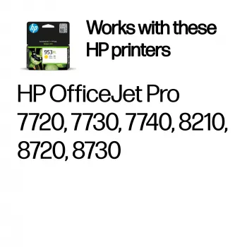 HP 953XL augstas ietilpības dzeltena oriģinālā tintes kasetne, dzeltena, 1 gab., 1450 lappuses